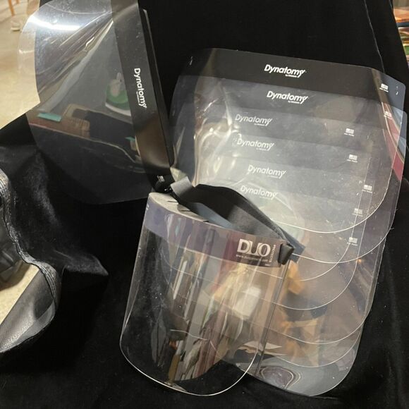 Dynatomy set of 8 face shields + 1 DUO Protects Shield Small NEW - Picture 2 of 15